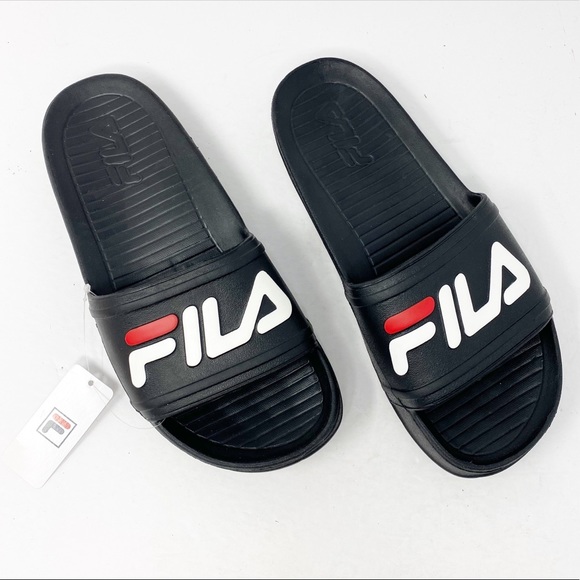 fila sandals black